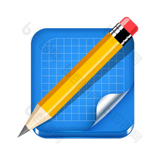 铅笔与记事本向量插图清洁白色背景铅笔与记事本向量插图