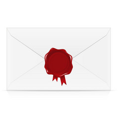 信封与蜡邮票插图孤立的白色背景信封与蜡邮票插图孤立的白色背景