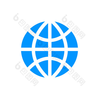 世界全球简单的蓝色的图标孤立的白色世界全球简单的蓝色的图标白色