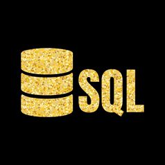 SQL数据库图标标志设计应用程序SQL数据库图标标志设计应用程序黄金登记黑暗黑色的背景
