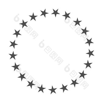 明星圆形状布满星星的边境框架图标孤立的白色背景明星圆形状布满星星的边境框架图标孤立的白色背景