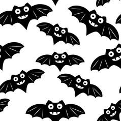 万圣节无缝的模式与黑色的蝙蝠万圣节无缝的模式与黑色的蝙蝠美丽的背景为装饰万圣节设计可爱的简约艺术元素白色背景