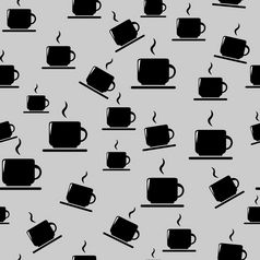 茶咖啡杯灰色的背景杯无缝的模式茶咖啡杯灰色的背景