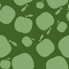 无缝的绿色模式背景与苹果无缝的背景模式与苹果秋天模式