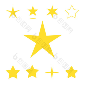 孤立的黄色的明星图标排名马克孤立的黄色的明星图标排名马克集现代简单的最喜欢的标志装饰象征为网站设计网络按钮移动应用程序