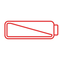 智能手机细胞电话低电池图标低能源象征平插图智能手机细胞电话低电池图标低能源象征平插图红色的和白色