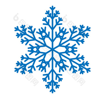 蓝色的雪花孤立的白色背景平图标与圣诞节和冬天主题简单的雪象征插图蓝色的华丽的雪花孤立的白色背景平图标与圣诞节和冬天主题简单的雪象征插图