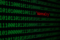 的wannacry和二进制代码的wannacrypt和ransomware概念安全和恶意软件攻击