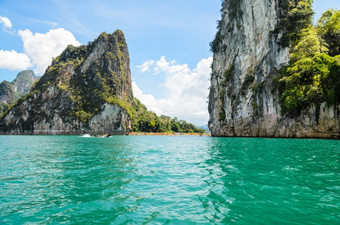 美丽的岛包围水自然景点ratchapapha大坝这封信他尼府省<strong>桂林</strong>泰国