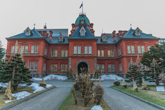 的前北海道政府办公室北海道最著名的象征和的红色的明星它的外墙的象征的北海道发展委员会