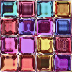 的色彩斑斓的瓷砖从的闪亮的玻璃块