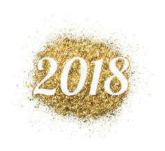黄金闪闪发光的白色背景象征新一年为你的问候卡设计