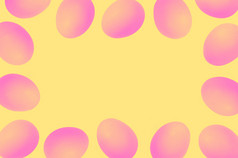 前视图复活节霓虹灯边境与复制空间橙色背景复活节鸡蛋节日装饰快乐复活节