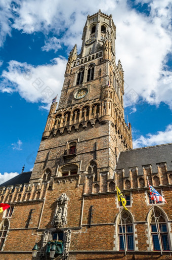 城市景观中世纪的体系结构使用弗兰德斯比利时