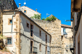 体系结构的中世纪的小镇塞普尔维达一个的大多数美丽的村庄西班牙位于的省塞戈维亚卡斯提尔和利昂中央西班牙
