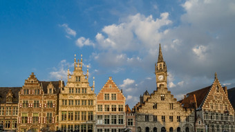 城市景观典型的佛兰德的体系结构的城市根特比利时