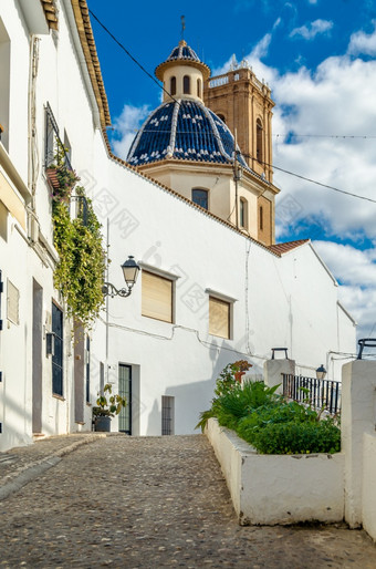 美丽的教堂我们的夫人<strong>安慰</strong>的地中海村altea系统利坎特省西班牙