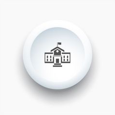 学校建筑图标白色按钮