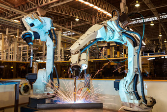 关闭团队机器人是焊接工厂