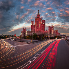 kotelnicheskaya路堤建筑一个的莫斯科七个姐妹的晚上莫斯科俄罗斯