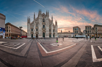 米兰意大利1月米兰大教堂大教堂米兰和广场的大教堂米兰意大利米兰大教堂的第二个最大天主教大教堂的世界