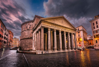 广场的罗通达和万神殿的早....<strong>罗马</strong>意大利