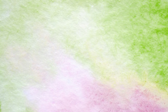 水彩画背景艺术摘要绿色和粉红色的水彩画绘画变形设计白色纸背景