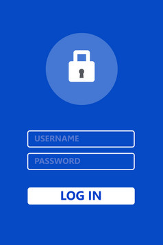 网络横幅密码登录蓝色的背景网络安全概念