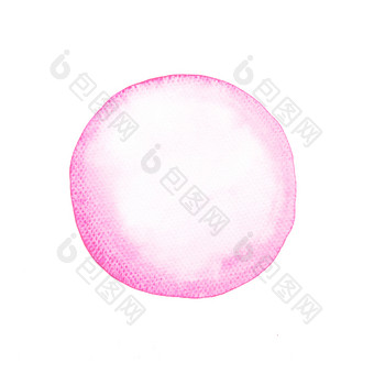 水彩艺术插图背景粉红色的圆形状水彩气喘吁吁设计变形白色纸孤立的白色背景