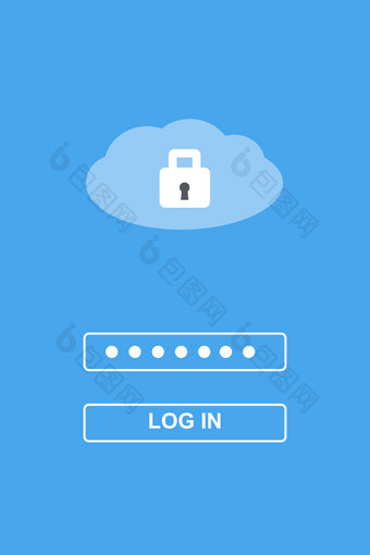 云数据存储密码登录聪明的电话屏幕横幅背景网络安全概念