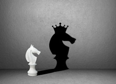 马国际象棋影子墙赢家概念