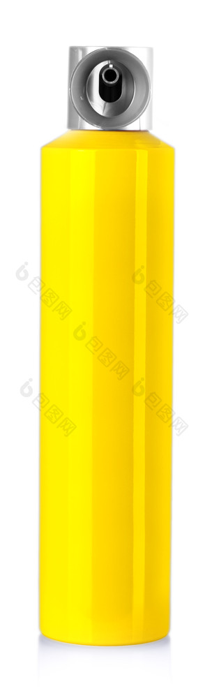 黄色的喷雾瓶孤立的白色背景