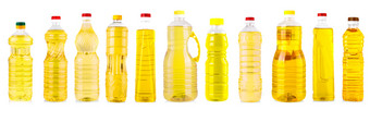 集瓶向日葵石油孤立的白色背景
