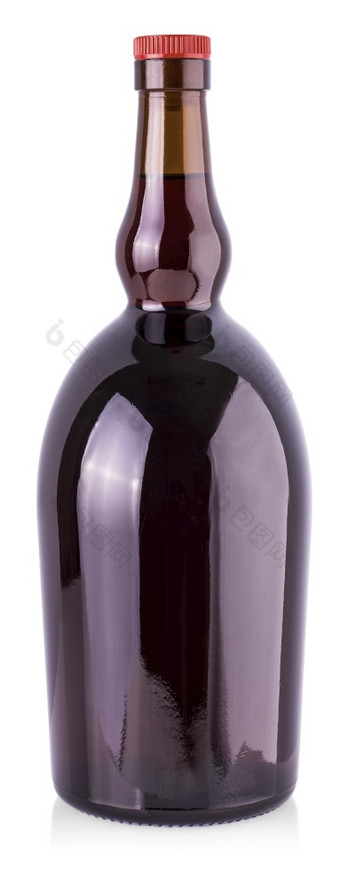 的关闭酒瓶孤立的白色背景关闭酒瓶孤立的白色背景
