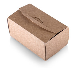 棕色（的）关闭纸食物盒子孤立的白色背景与剪裁路径棕色（的）关闭纸食物盒子孤立的白色背景与剪裁路径