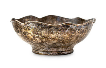 的老古董青铜碗黄铜碗孤立的白色背景老古董青铜碗黄铜碗孤立的白色背景