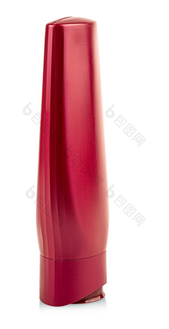 的红色的塑料瓶与洗发水卫生化妆品产品孤立的白色背景红色的塑料瓶与洗发水卫生化妆品产品孤立的白色背景