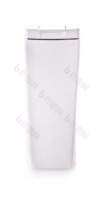 过来这里泡沫液体肥皂任何化妆品白色塑料瓶孤立的在白色背景塑料瓶孤立的的白色