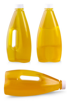 苹果汁塑料瓶孤立的白色背景的苹果汁塑料瓶孤立的白色背景