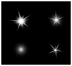 集向量闪闪发光的和发光的光效果星星黑色的背景