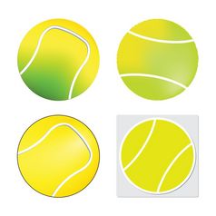 网球球集向量孤立的白色背景图标和插图