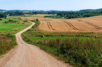 农业土地长路耕种场污垢路的中间的场长路耕种场农业土地污垢路的中间的场