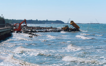 建设设备的海岸的建设防波堤沿海保护<strong>措施</strong>沿海保护<strong>措施</strong>建设设备的海岸的建设防波堤