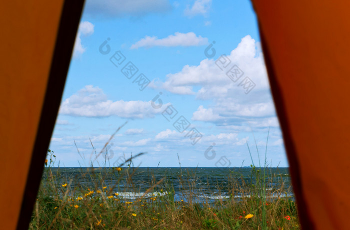 视图从旅游帐篷海视图从帐篷海视图从帐篷视图从旅游帐篷