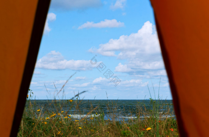 视图从旅游帐篷海视图从帐篷海视图从帐篷视图片