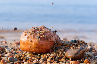 卵石海大和小海鹅卵石瀑布的石头海鹅卵石瀑布的石头卵石海大和小