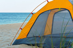 旅游帐篷的海滩黄色的帐篷的桑迪海滩黄色的帐篷的桑迪海滩旅游帐篷的海滩