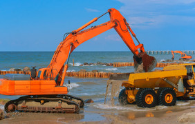 建设防波堤海建设设备的波罗的海海建设设备