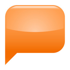 橙色光滑的演讲泡沫空白位置图标广场空形状孤立的形式背景向量插图图形元素为网络互联网设计