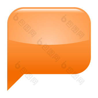 橙色光滑的演讲泡沫空白位置图标广场空形状孤立的形式背景向量插图图形元素为网络互联网设计
